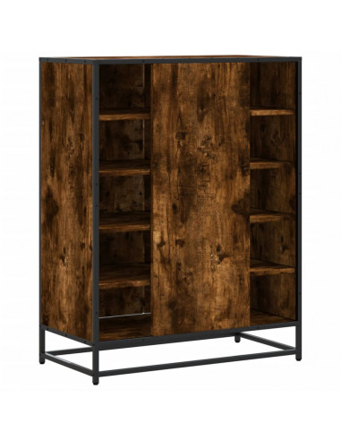 Scarpiera Rovere Fumo 75x38x97,5 cm Legno Multistrato Metallo