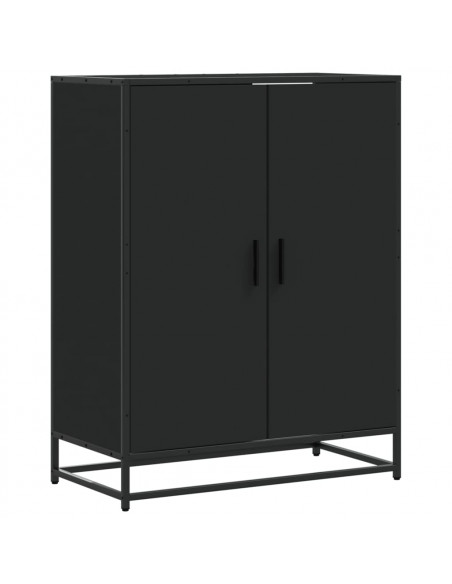 Scarpiera Nera 75x38x97,5 cm in Truciolato e Metallo