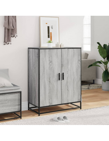 Scarpiera Grigio Sonoma 75x38x97,5 cm Legno Multistrato Metallo