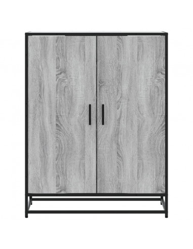 Scarpiera Grigio Sonoma 75x38x97,5 cm Legno Multistrato Metallo