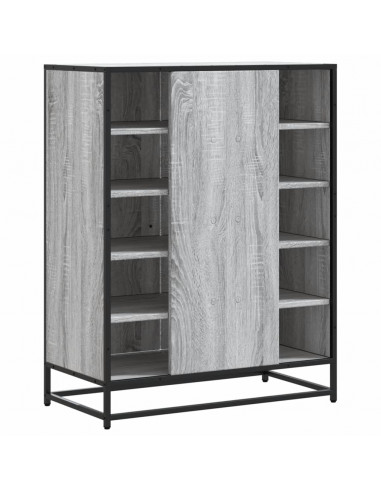 Scarpiera Grigio Sonoma 75x38x97,5 cm Legno Multistrato Metallo