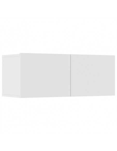 Set Mobili Porta TV 8pz Bianco in Legno Multistrato