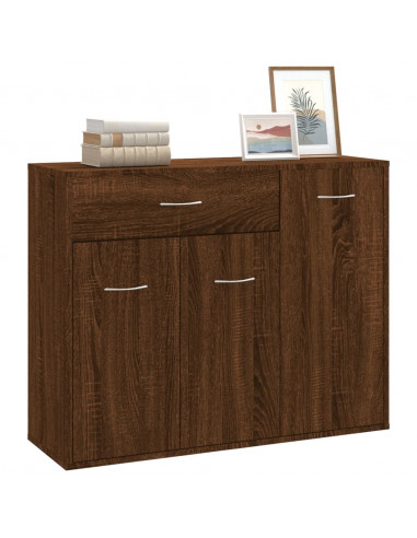 Credenza Rovere Marrone 88x30x70 cm in Legno Multistrato