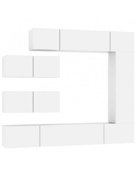 Set di Mobili Porta TV 7 pz Bianco in Legno Multistrato