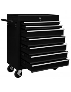 Carrello Portautensili con 7 Cassetti per Officina Nero 2