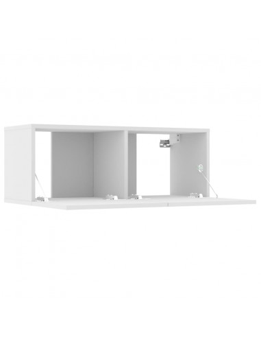 Mobili TV 4 pz Bianchi 80x30x30 cm in Legno Multistrato