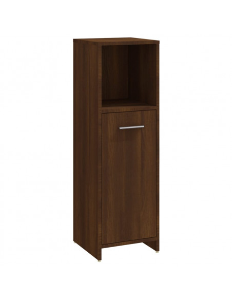 Set Mobili da Bagno 4 pz Rovere Marrone in Legno Multistrato