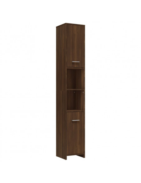 Set Mobili da Bagno 4 pz Rovere Marrone in Legno Multistrato