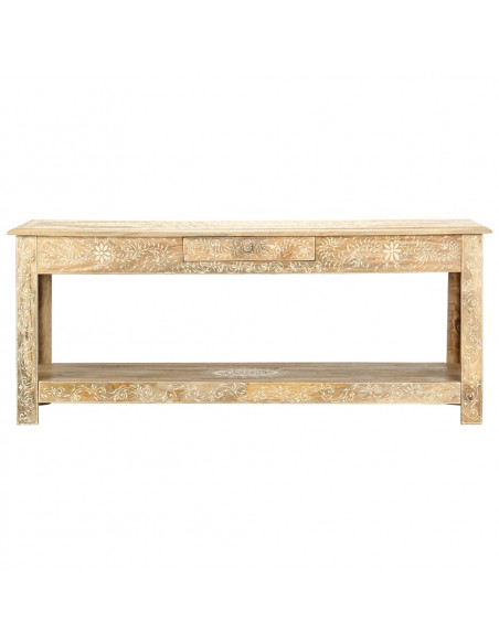 Tavolino da Salotto 110x50x45 cm Mango Massello Dipinto a Mano