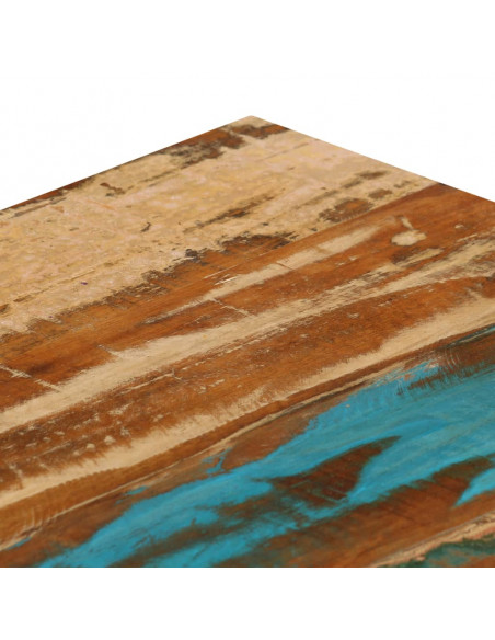 Tavolino da Caffè 100x50x35cm in Massello di Recupero e Acciaio