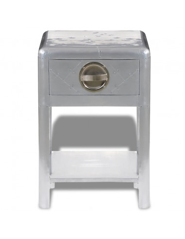 Tavolino Aereo in Alluminio 1 Cassetto Vintage Aircraft Airman