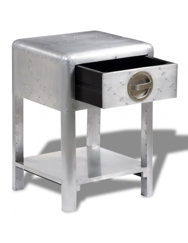 Tavolino Aereo in Alluminio 1 Cassetto Vintage Aircraft Airman