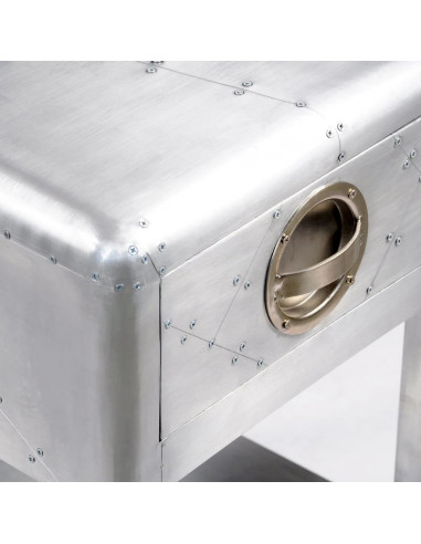 Tavolino Aereo in Alluminio 1 Cassetto Vintage Aircraft Airman