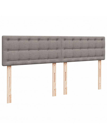 Struttura Letto Pouf con Materasso Tortora 200x200 cm Tessuto