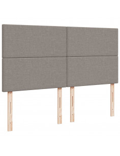 Struttura Letto Pouf con Materasso Tortora 160x200cm in Tessuto 2