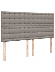 Struttura Letto Pouf con Materasso Tortora 160x200cm in Tessuto 2