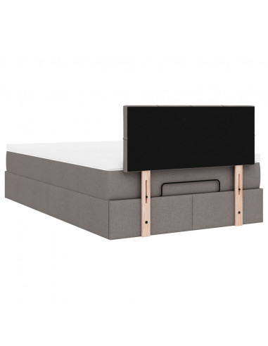 Struttura Letto Pouf con Materasso Tortora 120x200cm in Tessuto