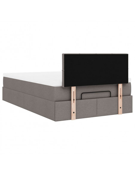 Struttura Letto Pouf con Materasso Tortora 120x200cm in Tessuto