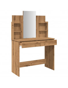 Toeletta con Specchio Rovere Artigianale 96x39x142 cm