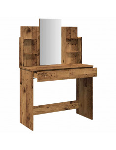 Toeletta con Specchio Legno Antico 96x39x142 cm