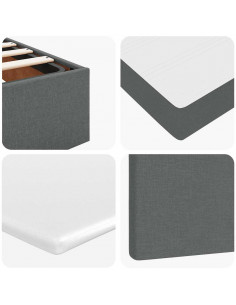Pouf Letto con Materasso Grigio Scuro 120x190 cm in Tessuto
