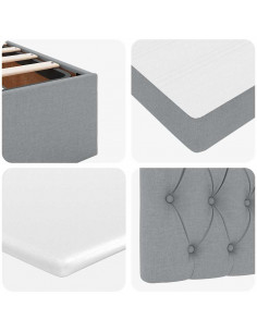 Struttura Letto Pouf con Materasso 90x200 cm in Tessuto