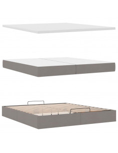 Struttura Letto Pouf con Materassi 200x200 cm in Tessuto 2