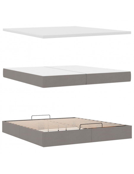 Struttura Letto Pouf con Materassi 200x200 cm in Tessuto