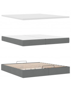 Struttura Letto Pouf con Materassi 200x200 cm in Tessuto