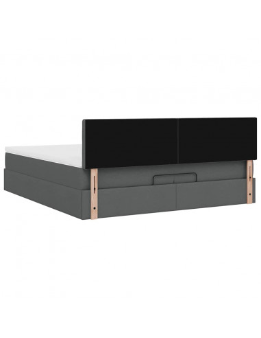 Struttura Letto Pouf con Materassi 200x200 cm in Tessuto