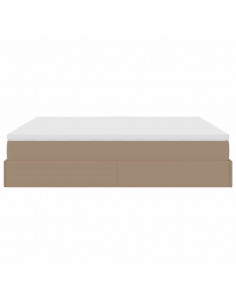 Struttura Letto Pouf con Materassi 200x200 cm Similpelle 2