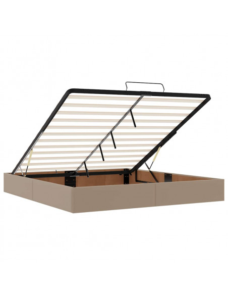 Struttura Letto Pouf con Materassi 200x200 cm Similpelle