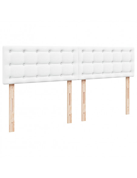 Struttura Letto Pouf con Materassi Bianco 200x200 cm Similpelle