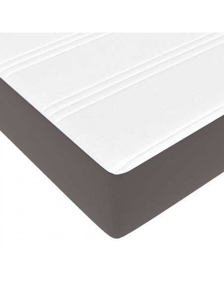 Struttura Letto Pouf con Materassi Grigio 200x200 cm Similpelle