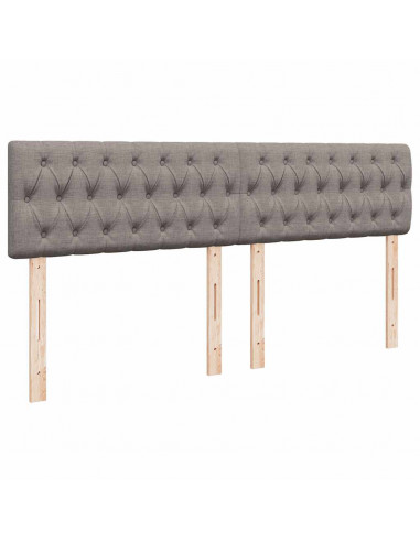 Struttura Letto Pouf con Materassi Tortora 200x200 cm Tessuto