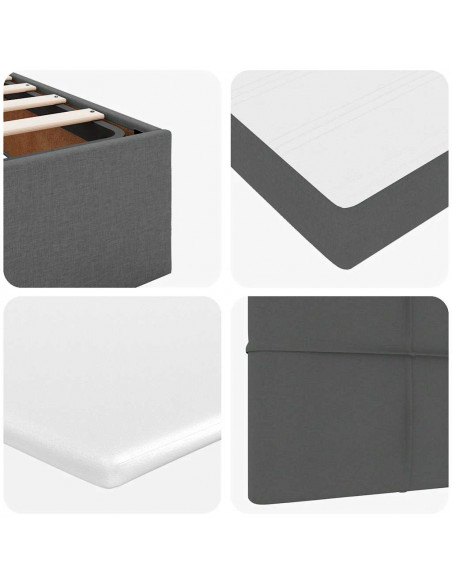 Struttura Letto Pouf con Materasso 100x200 cm in Tessuto