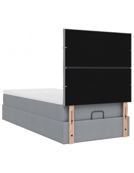 Struttura Letto Pouf con Materasso 100x200 cm in Tessuto