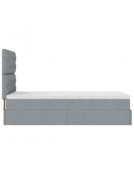 Struttura Letto Pouf con Materasso 100x200 cm in Tessuto