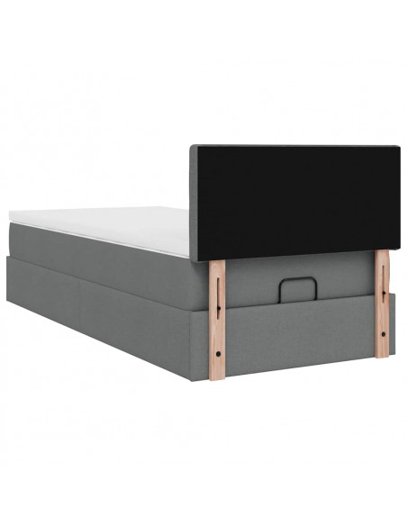 Struttura Letto Pouf con Materasso 100x200 cm in Tessuto