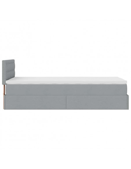 Struttura Letto Pouf con Materasso 100x200 cm in Tessuto