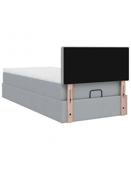 Struttura Letto Pouf con Materasso 100x200 cm in Tessuto