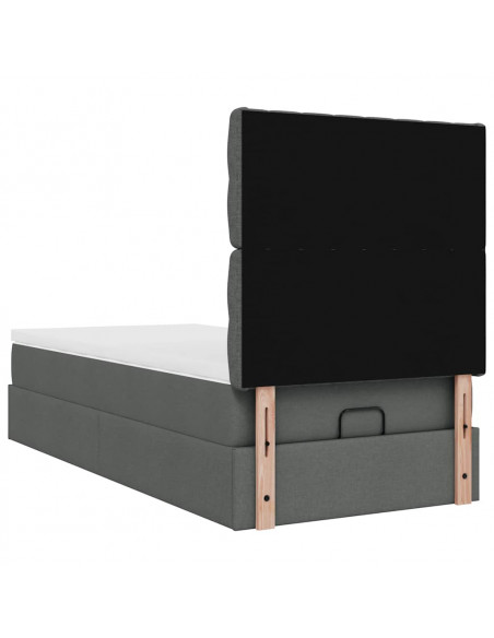 Struttura Letto Pouf con Materasso 100x200 cm in Tessuto