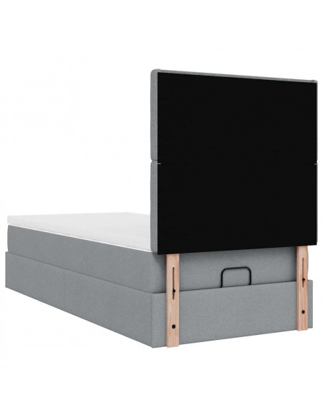 Struttura Letto Pouf con Materasso 100x200 cm in Tessuto