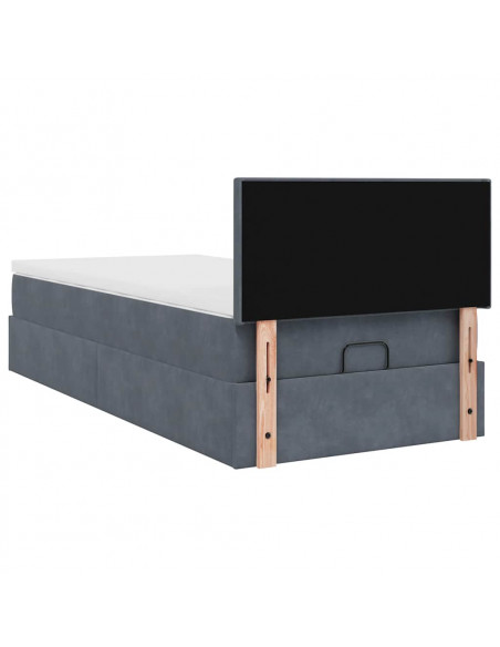 Struttura Letto Pouf con Materasso 100x200 cm Velluto