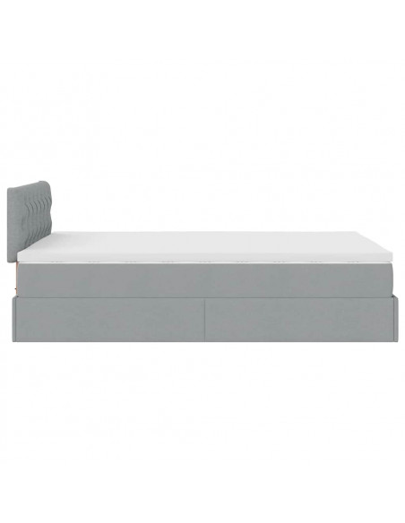 Struttura Letto Pouf con Materasso 120x190 cm in Tessuto
