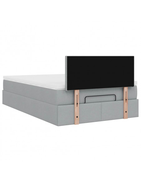 Struttura Letto Pouf con Materasso 120x190 cm in Tessuto