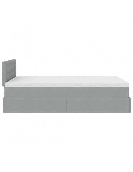 Struttura Letto Pouf con Materasso 120x190 cm in Tessuto