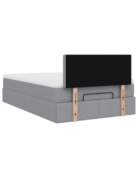 Struttura Letto Pouf con Materasso 120x190 cm in Tessuto
