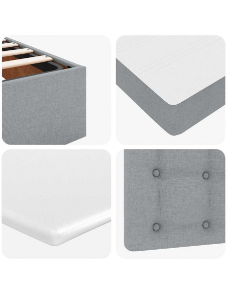 Struttura Letto Pouf con Materasso 120x190 cm in Tessuto