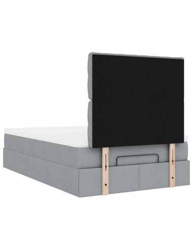 Struttura Letto Pouf con Materasso 120x190 cm in Tessuto